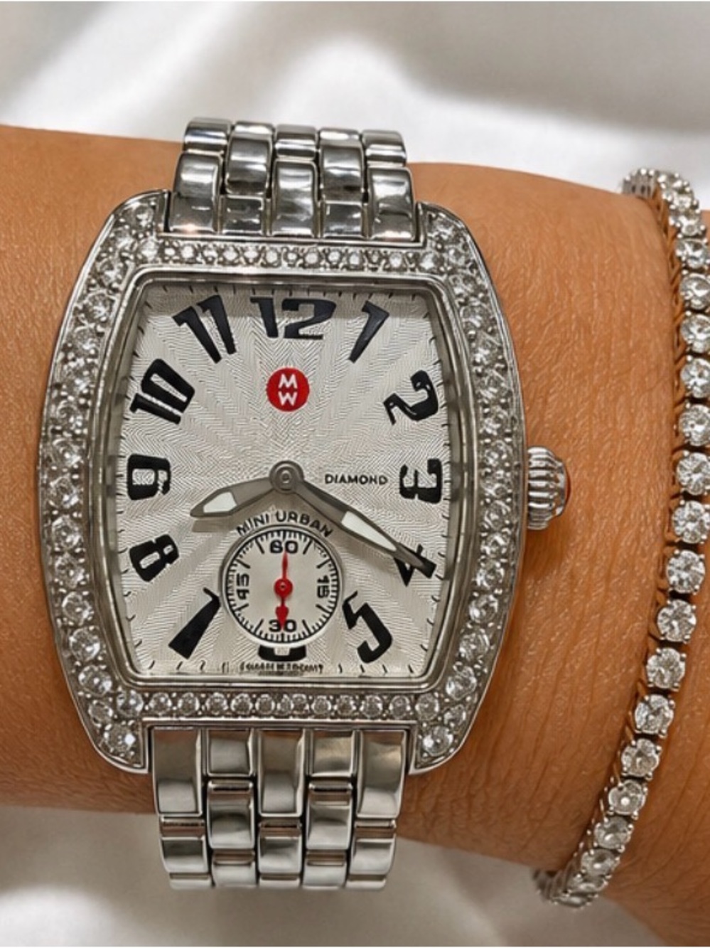 Michele Urban Diamond Watch – Swiss Quartz – Diamond Bezel Sapphire Crystal